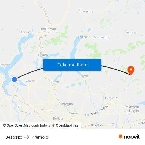 Besozzo to Premolo map