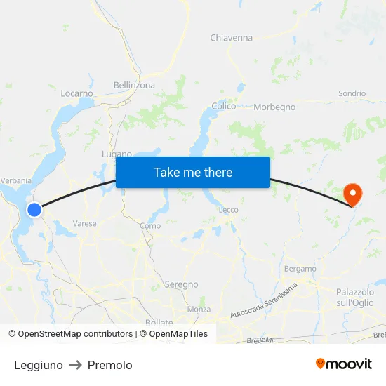 Leggiuno to Premolo map