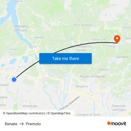 Renate to Premolo map