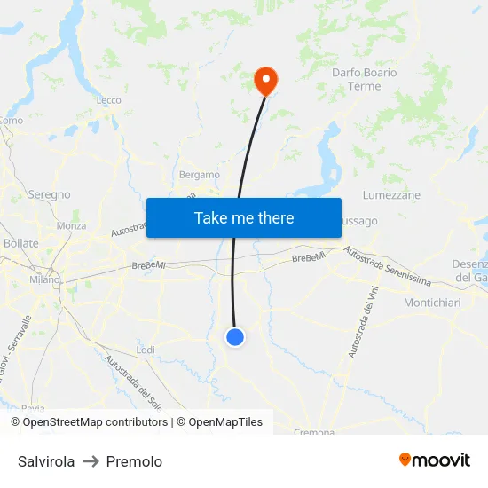 Salvirola to Premolo map