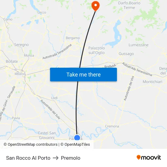 San Rocco Al Porto to Premolo map