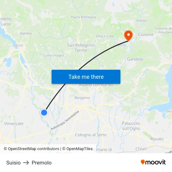 Suisio to Premolo map