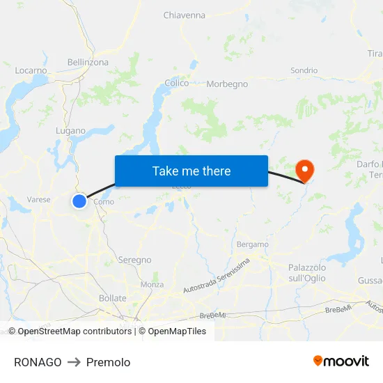 Ronago to Premolo map