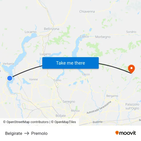 Belgirate to Premolo map