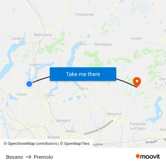 Besano to Premolo map