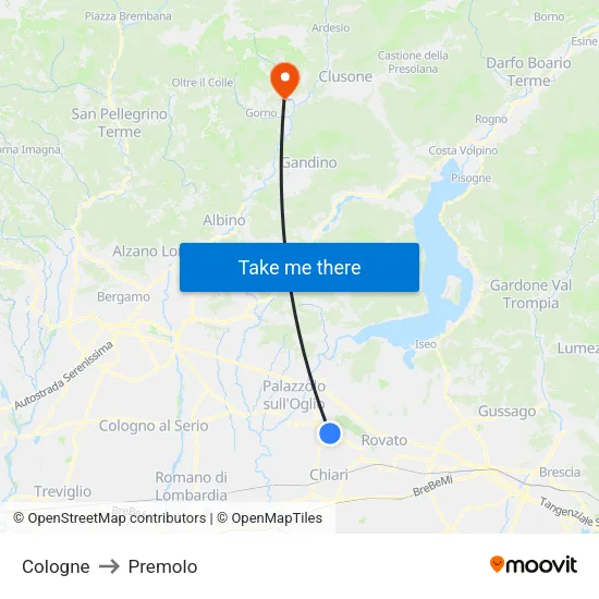 Cologne to Premolo map