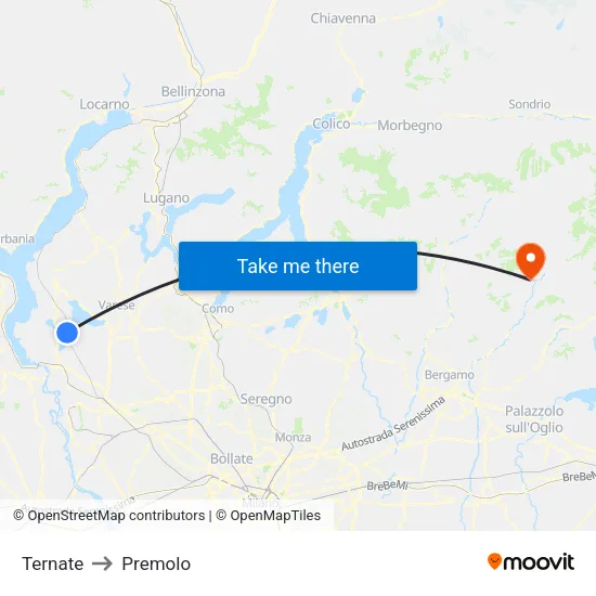 Ternate to Premolo map