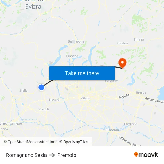 Romagnano Sesia to Premolo map
