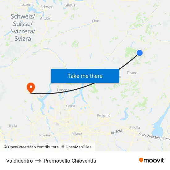 Valdidentro to Premosello-Chiovenda map
