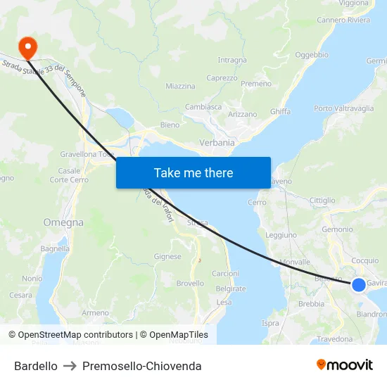 Bardello to Premosello-Chiovenda map