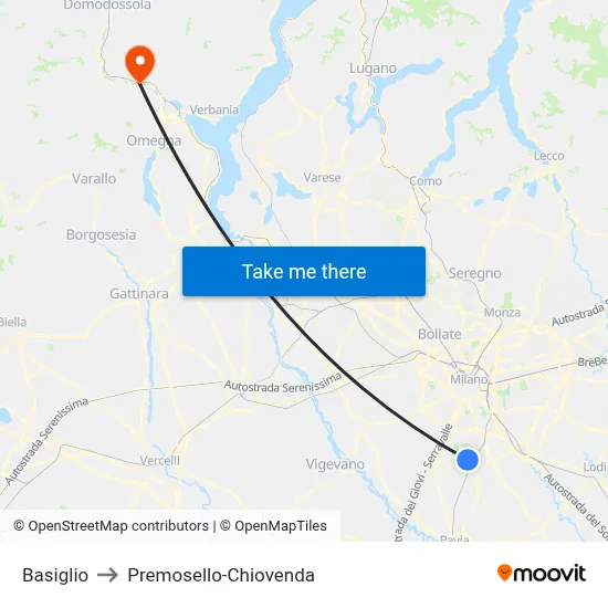 Basiglio to Premosello-Chiovenda map