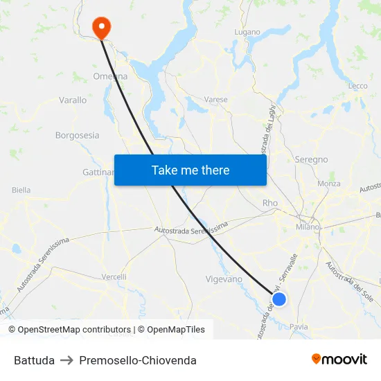 Battuda to Premosello-Chiovenda map