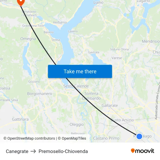 Canegrate to Premosello-Chiovenda map
