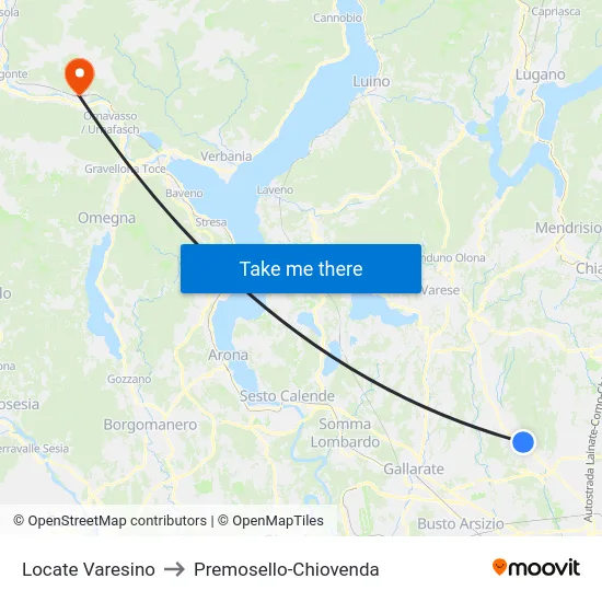 Locate Varesino to Premosello-Chiovenda map