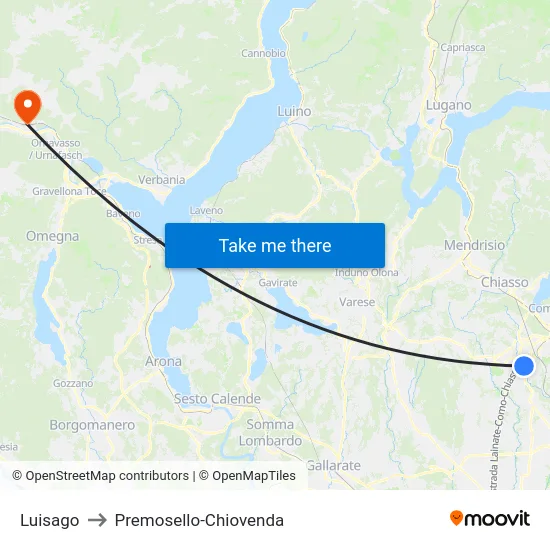 Luisago to Premosello-Chiovenda map