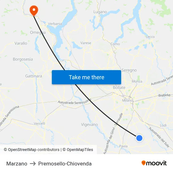 Marzano to Premosello-Chiovenda map