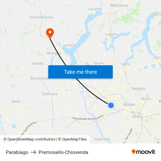 Parabiago to Premosello-Chiovenda map