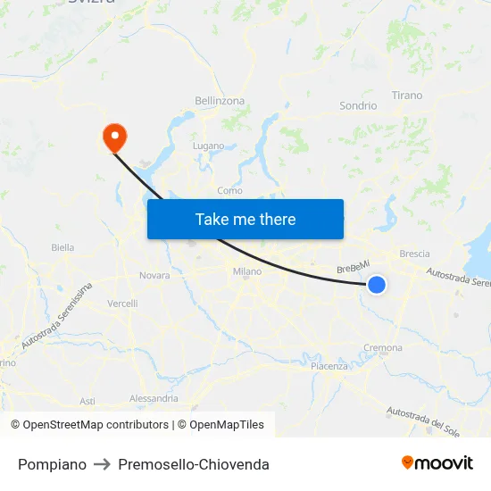 Pompiano to Premosello-Chiovenda map