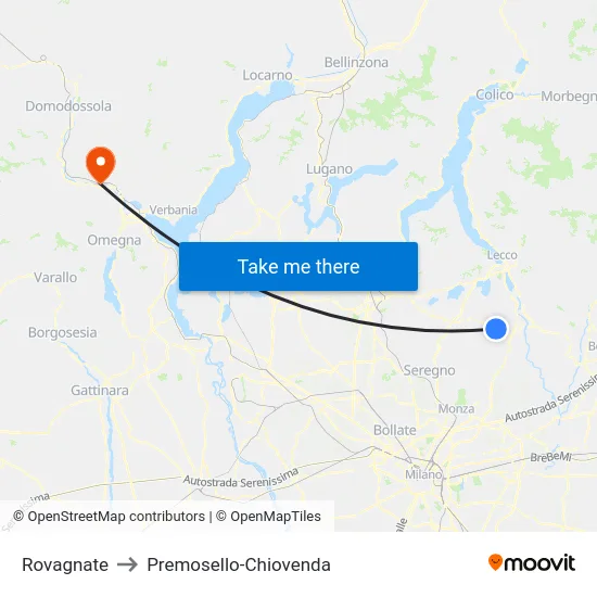 Rovagnate to Premosello-Chiovenda map