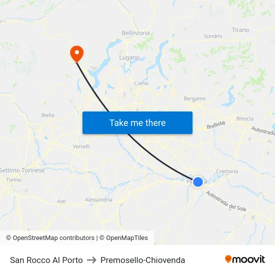 San Rocco Al Porto to Premosello-Chiovenda map