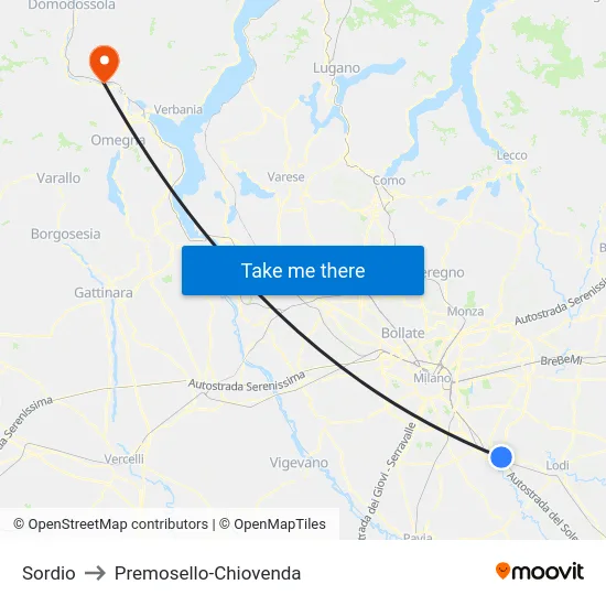Sordio to Premosello-Chiovenda map