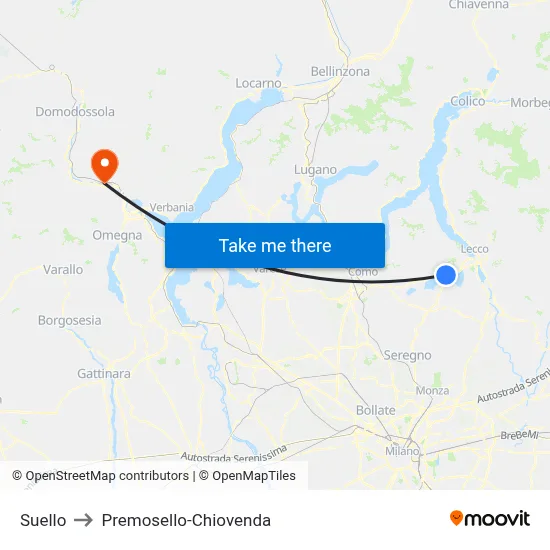 Suello to Premosello-Chiovenda map