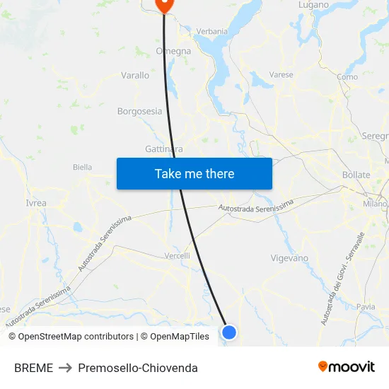 Breme to Premosello-Chiovenda map
