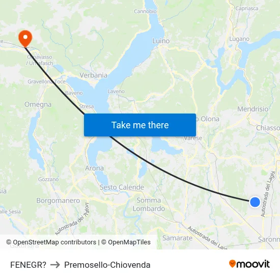 Fenegro to Premosello-Chiovenda map