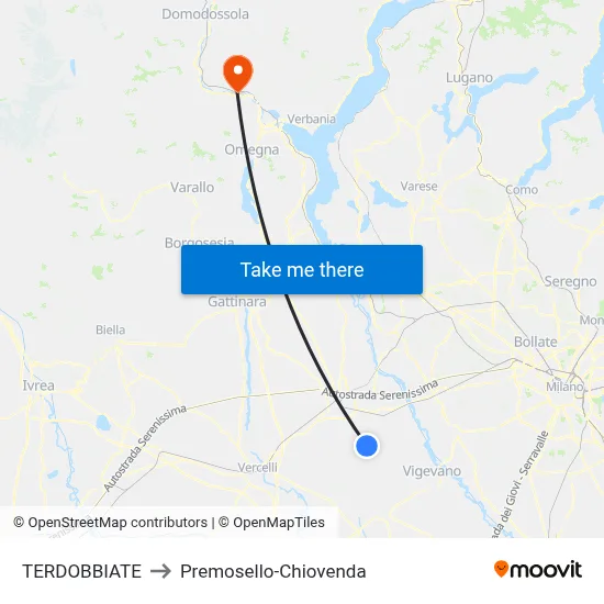 Terdobbiate to Premosello-Chiovenda map