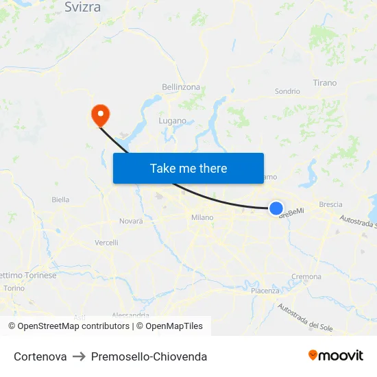 Cortenova to Premosello-Chiovenda map