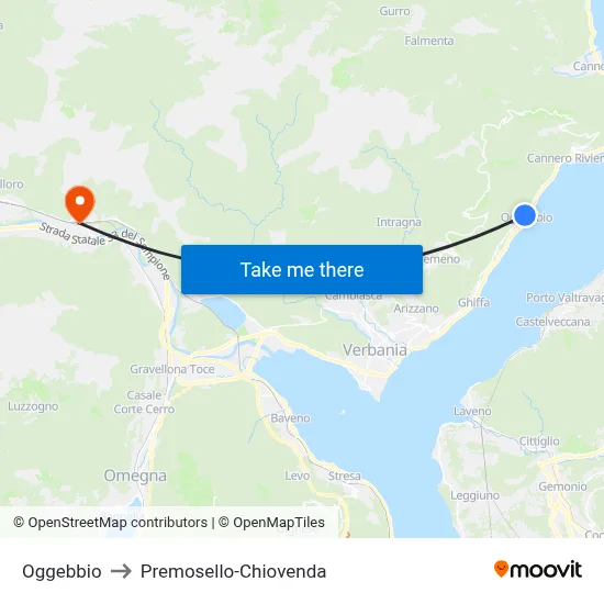 Oggebbio to Premosello-Chiovenda map