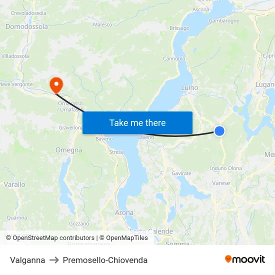 Valganna to Premosello-Chiovenda map