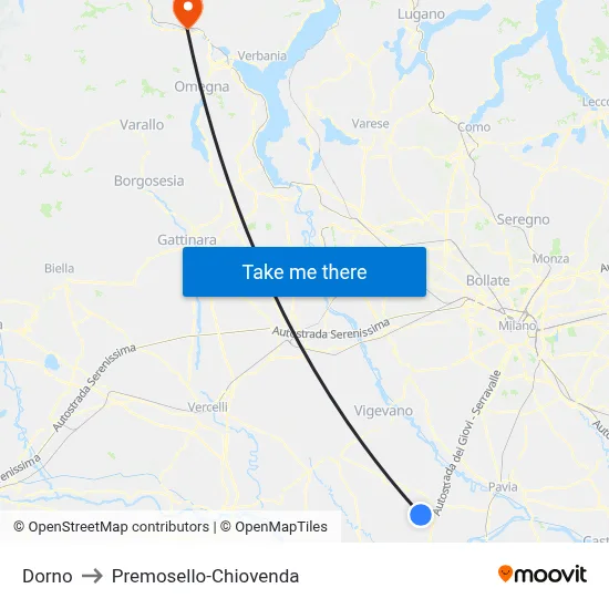 Dorno to Premosello-Chiovenda map