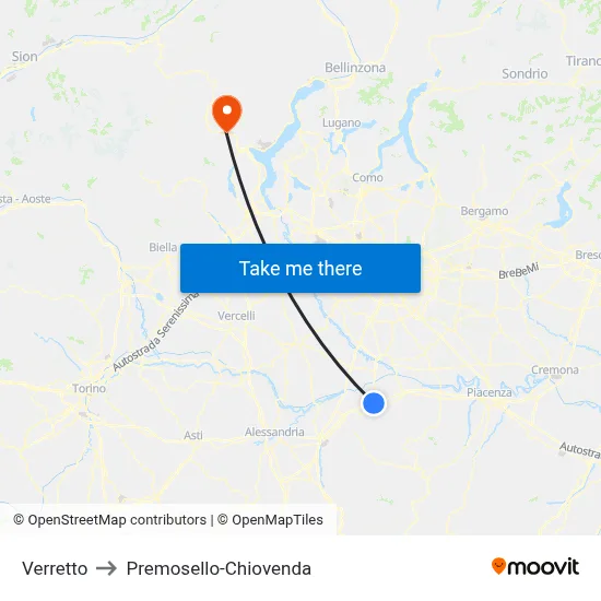Verretto to Premosello-Chiovenda map