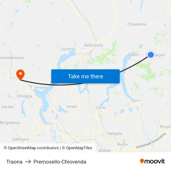 Traona to Premosello-Chiovenda map