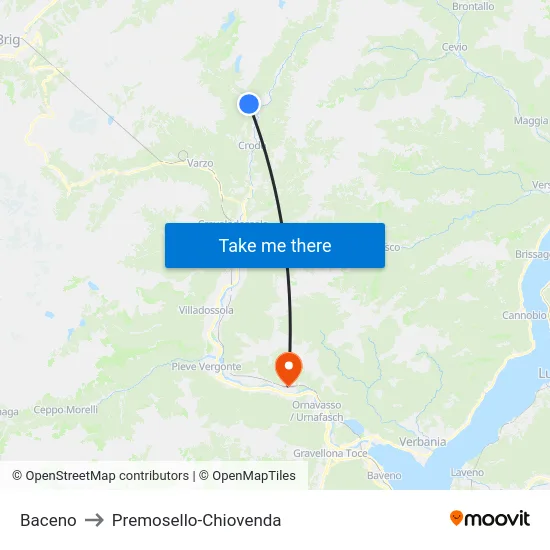 Baceno to Premosello-Chiovenda map