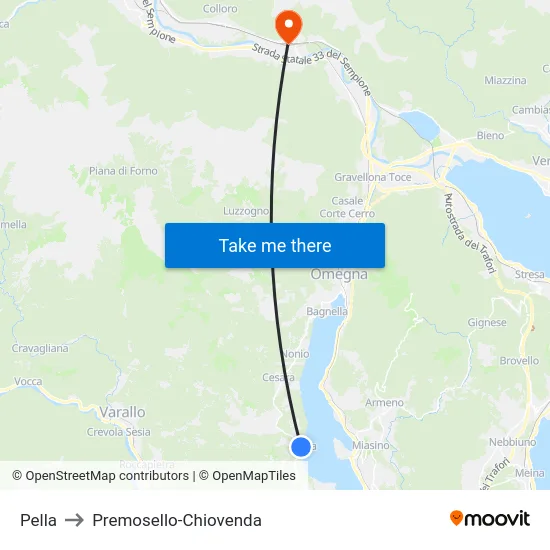 Pella to Premosello-Chiovenda map