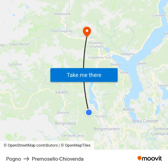 Pogno to Premosello-Chiovenda map