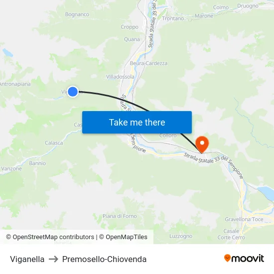 Viganella to Premosello-Chiovenda map