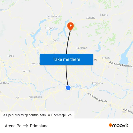 Arena Po to Primaluna map