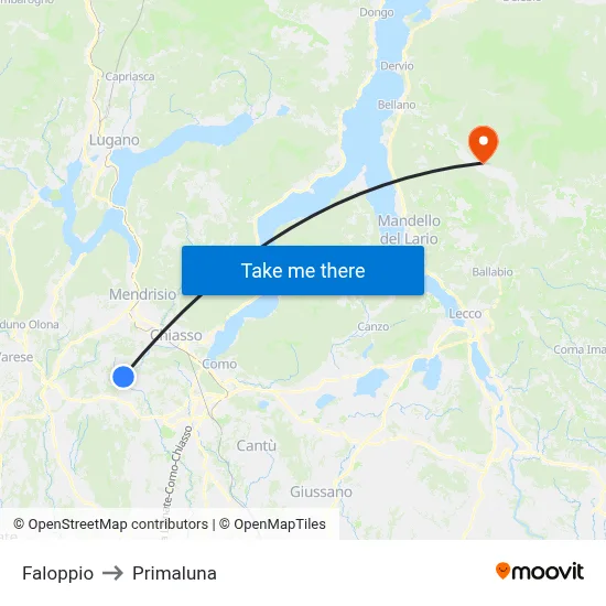 Faloppio to Primaluna map