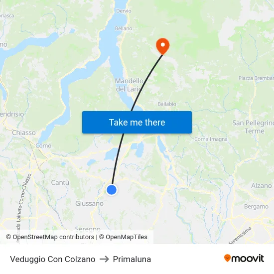 Veduggio Con Colzano to Primaluna map