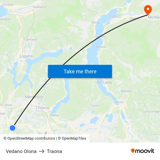 Vedano Olona to Traona map