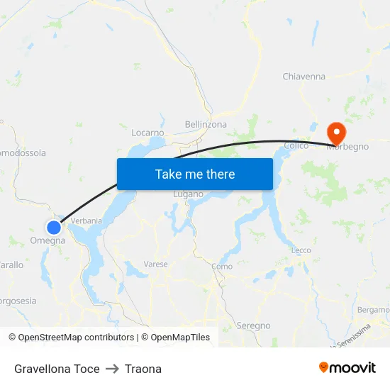 Gravellona Toce to Traona map