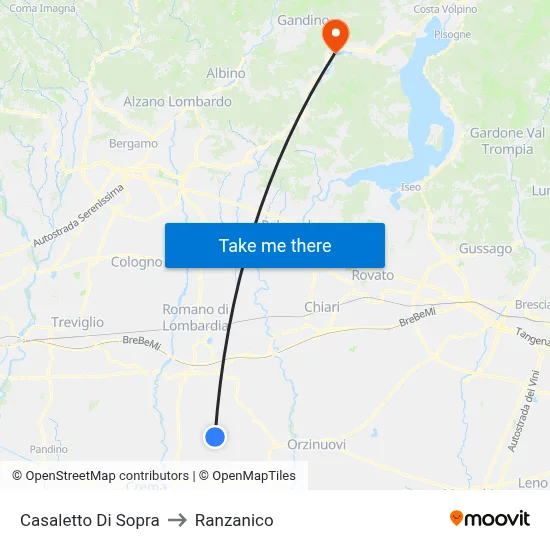 Casaletto di Sopra to Ranzanico map