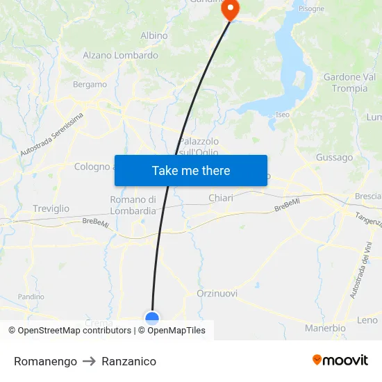 Romanengo to Ranzanico map