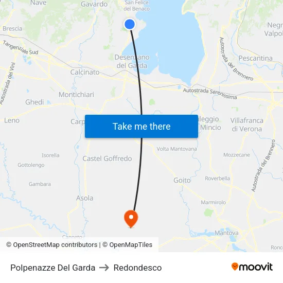 Polpenazze Del Garda to Redondesco map