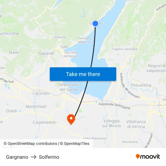 Gargnano to Solferino map