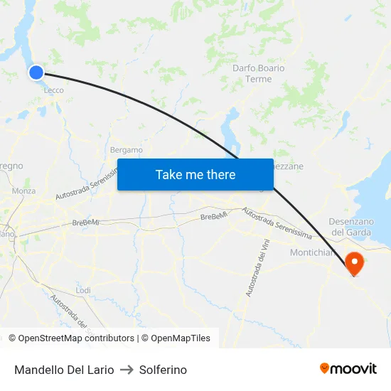 Mandello Del Lario to Solferino map