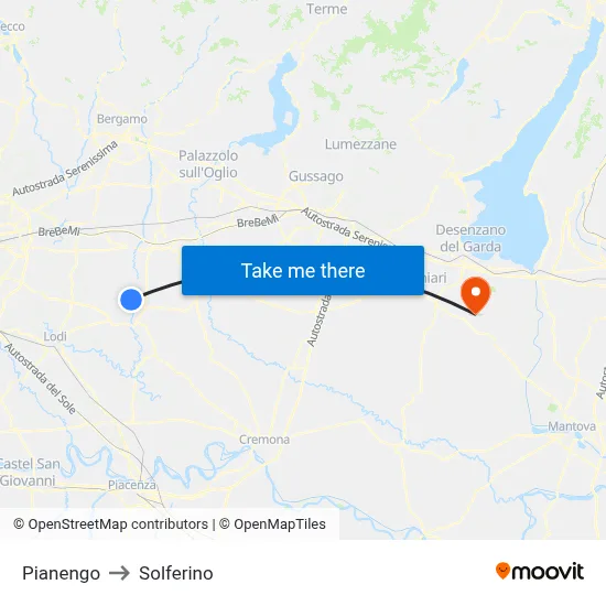 Pianengo to Solferino map